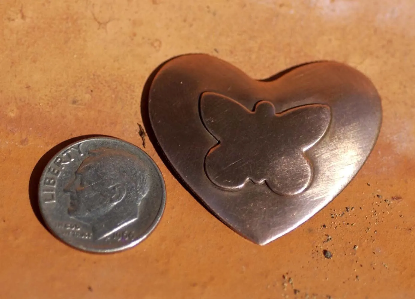 Hearts with Butterfly Embossed on metal blanks