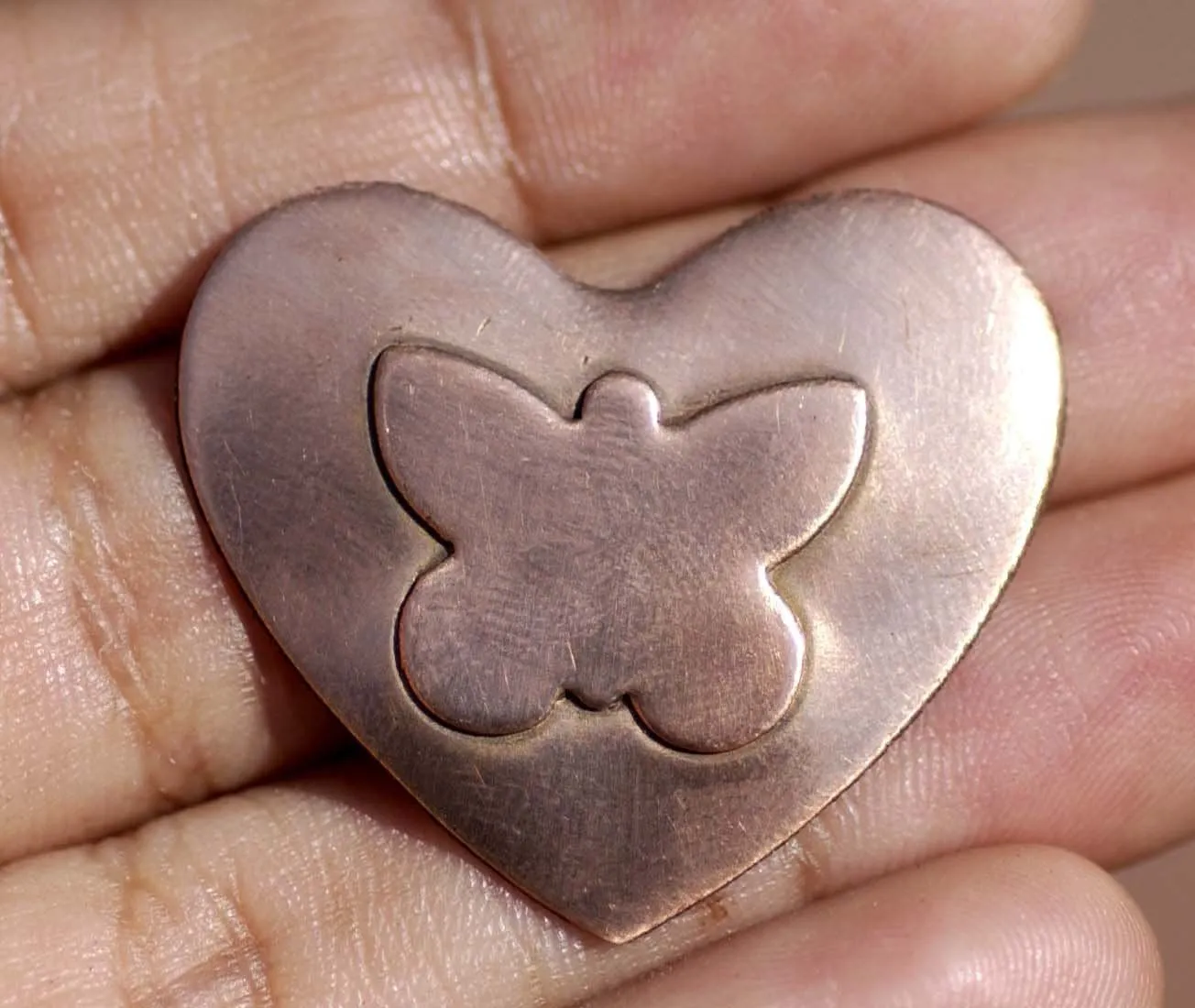 Hearts with Butterfly Embossed on metal blanks