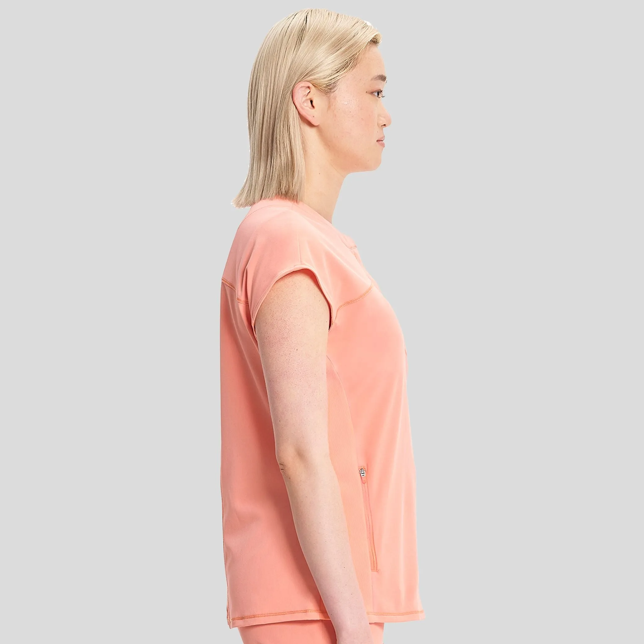 Henley Top | Electric Coral