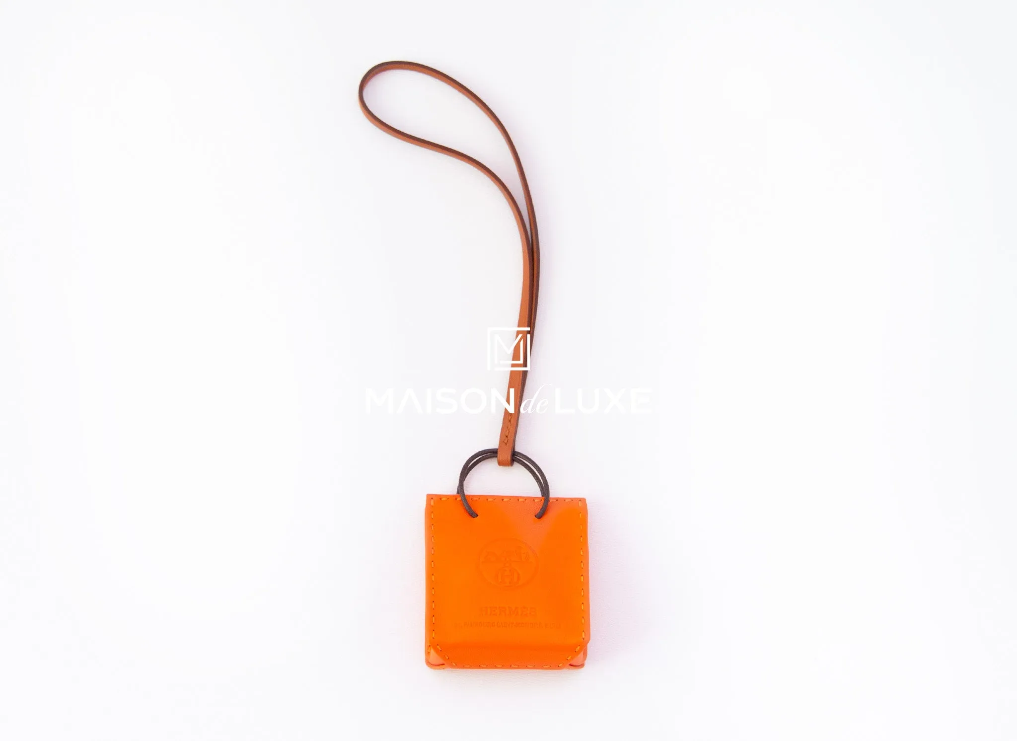 Hermes Orange Shopping Sac Bag Charm