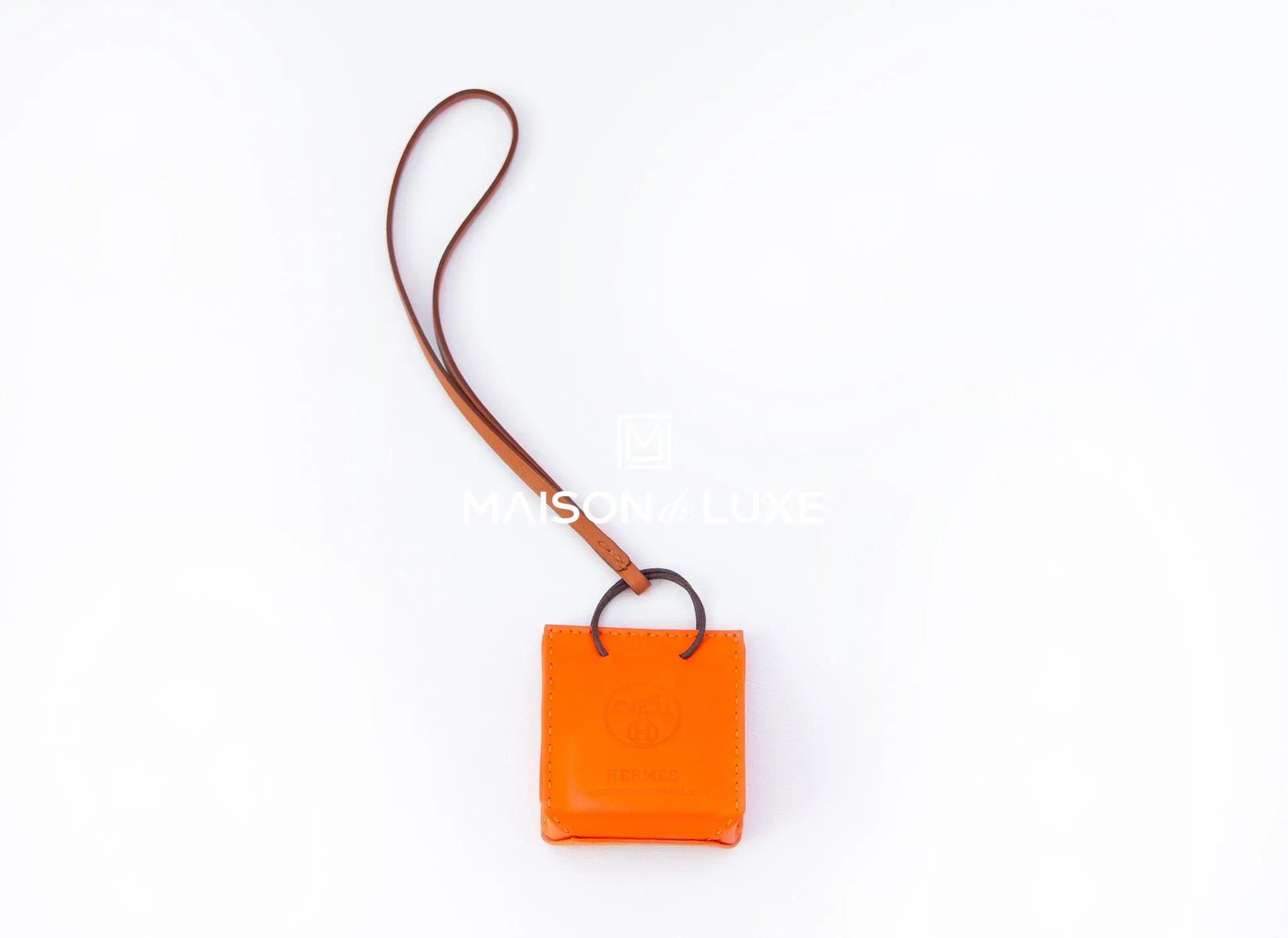 Hermes Orange Shopping Sac Bag Charm