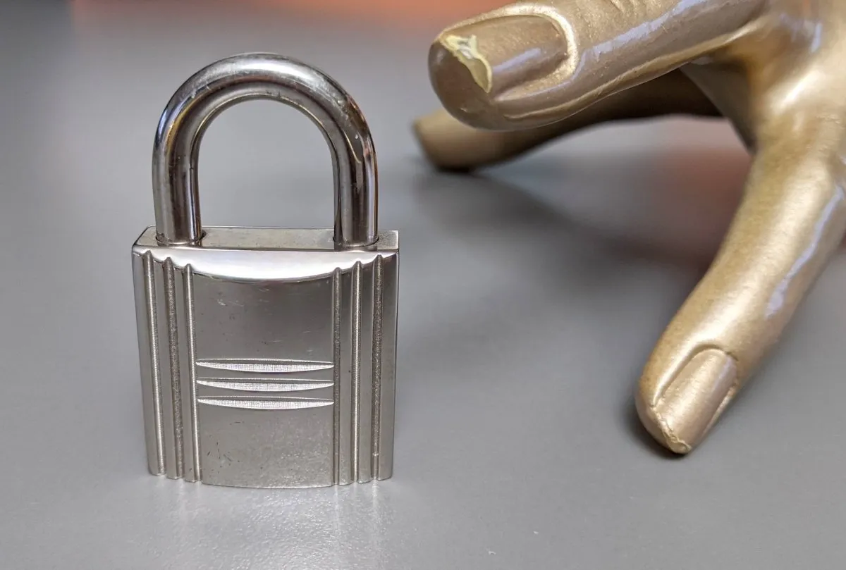 Hermes Silver&Palladium CADENAS GM Nr7 Without Keys for Big and Travel Bags!