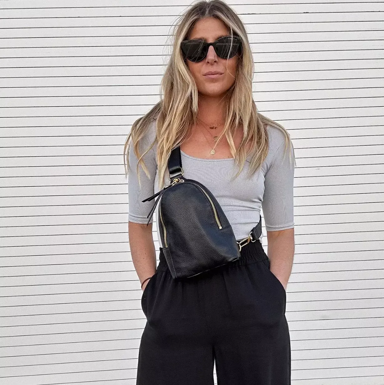 HOBO Fern Sling Bag in Pebbled Leather