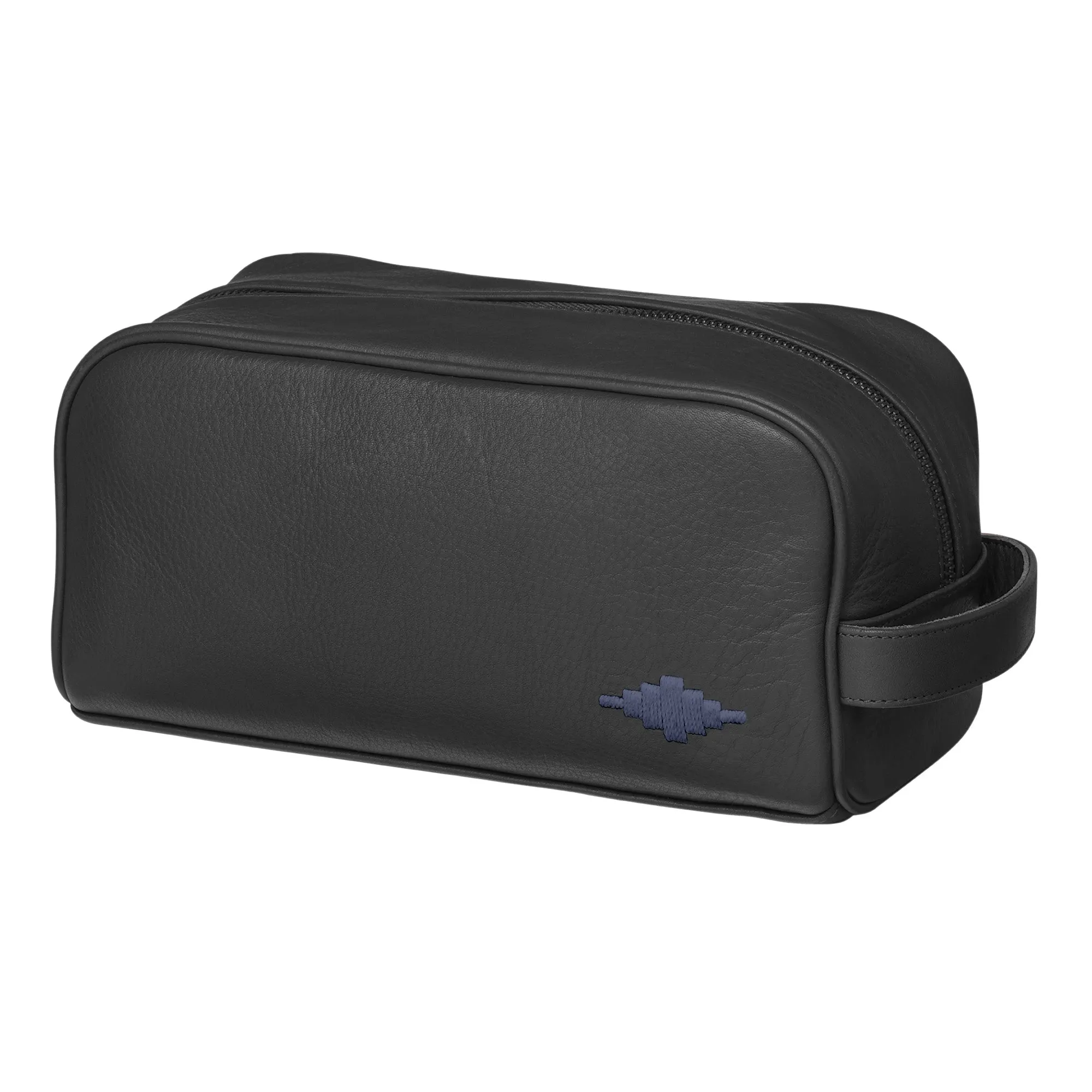 Hombre Washbag - Black Leather