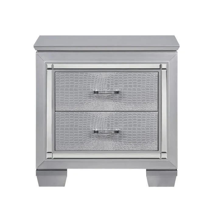 Homelegance Allura Nightstand in Silver 1916-4