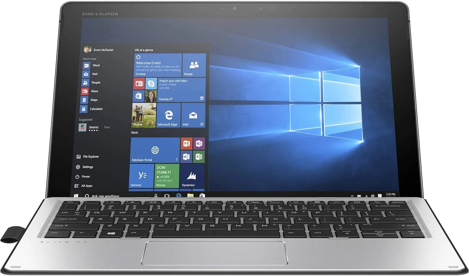 HP Elite X2 1012 G2 2-in-1 Business Laptop - 12.3 inches Gorilla Glass Touchscreen (2736x1824), Intel Core i5-7300U, 256GB SSD, 8GB RAM