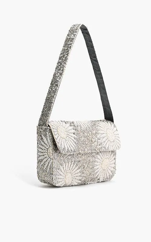 Ivory Petal Frostwork Shoulder Bag