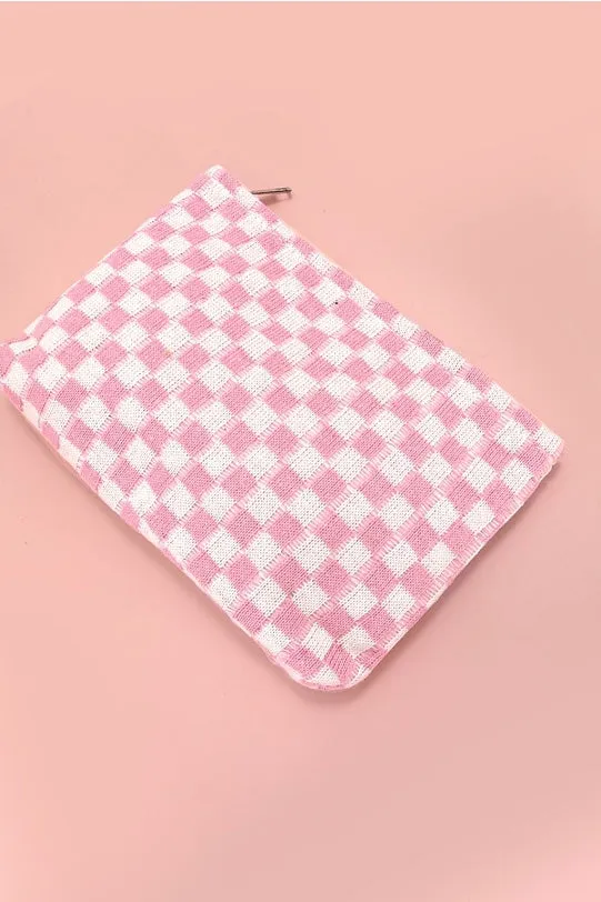 Josslyn Woven Large Flat Cosmetic Bag