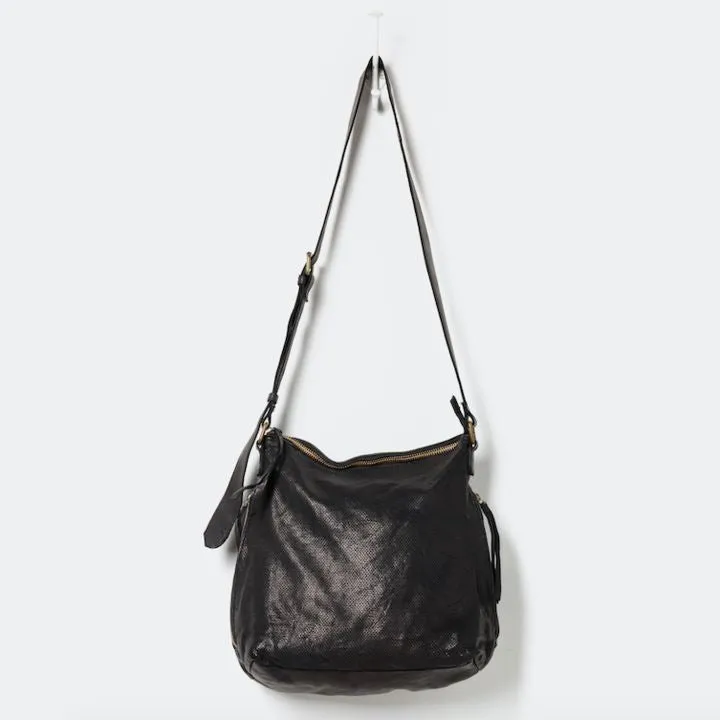 JUJU & CO Perforated Leather Slouchy - Black