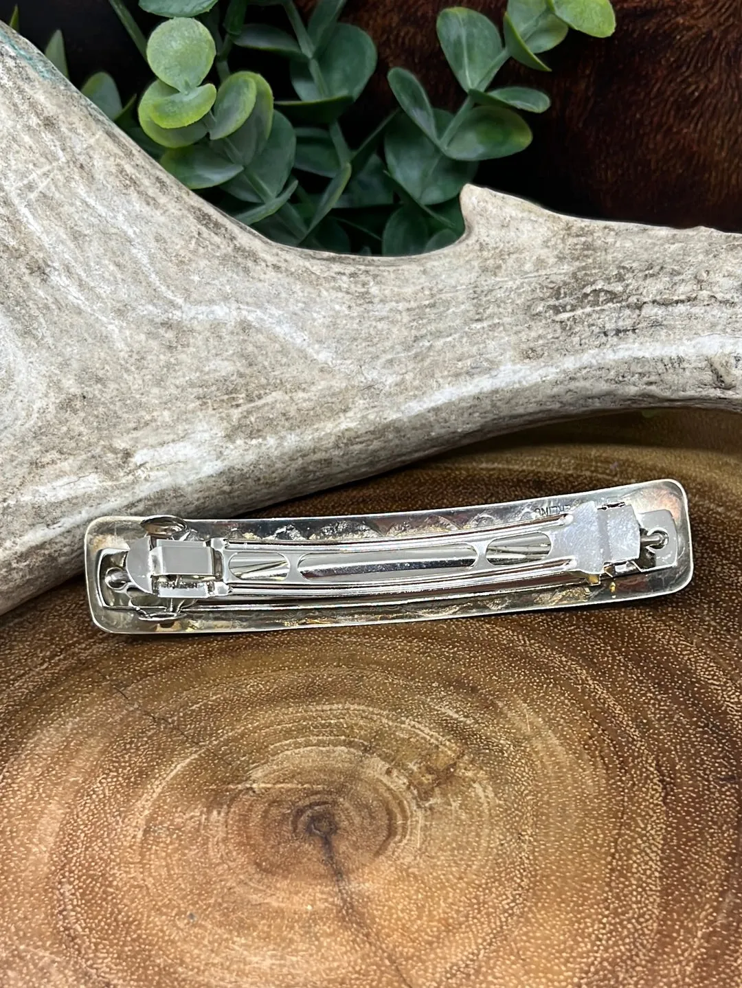 Jupiter Stamped Sterling Barrette With Onyx Accent