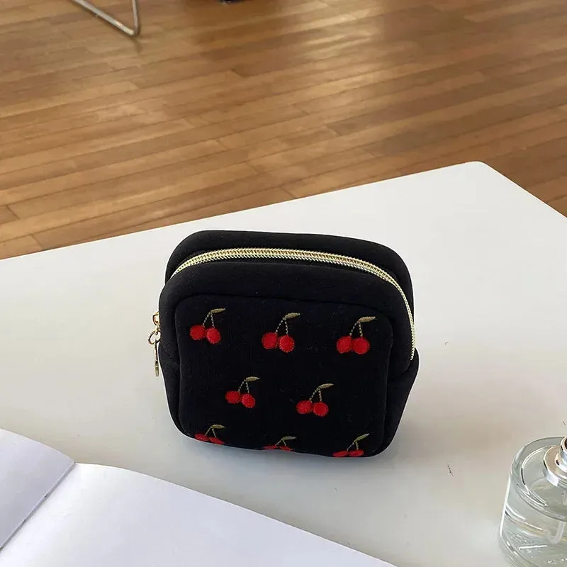 Kawaii Cosmetic Organizer Bag 🎀 | Cute Sanitary Pad & Makeup Holder 🌸 | Portable & Washable Storage for Girls✨
