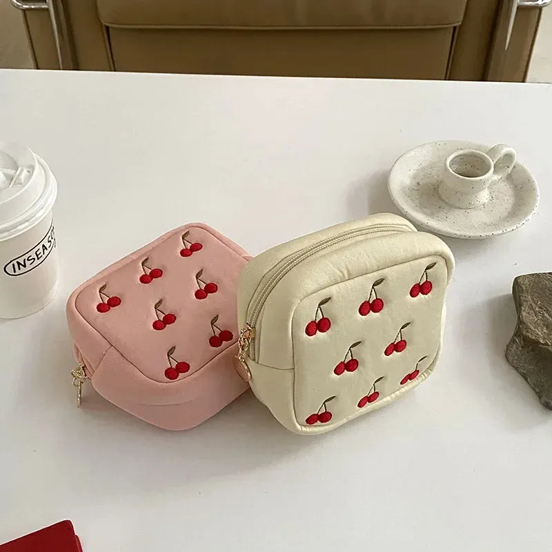 Kawaii Cosmetic Organizer Bag 🎀 | Cute Sanitary Pad & Makeup Holder 🌸 | Portable & Washable Storage for Girls✨