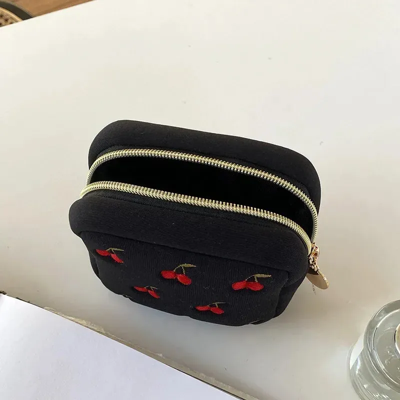 Kawaii Cosmetic Organizer Bag 🎀 | Cute Sanitary Pad & Makeup Holder 🌸 | Portable & Washable Storage for Girls✨