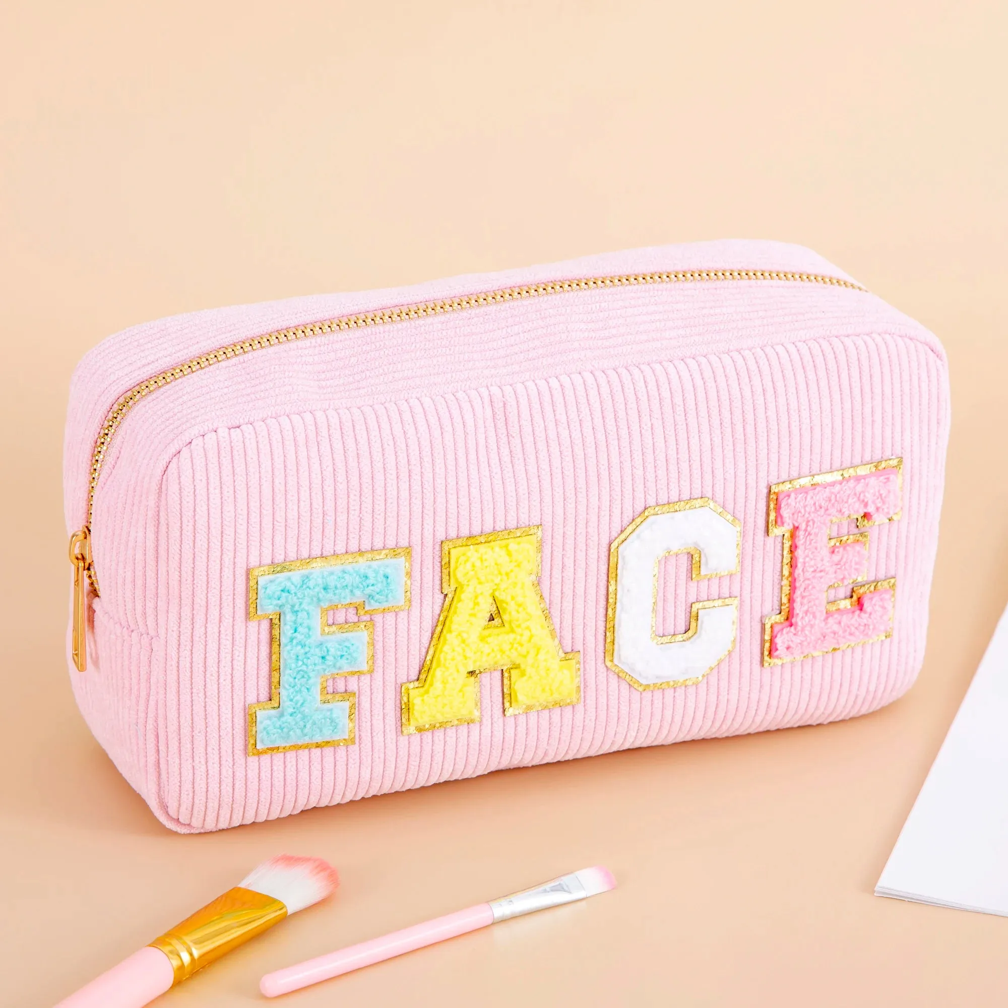 Kawaii Purple Chenille Letter Cosmetic Pouch ✨🎀 Cute Makeup Organizer for Teens & Women 🌸 Travel Essential