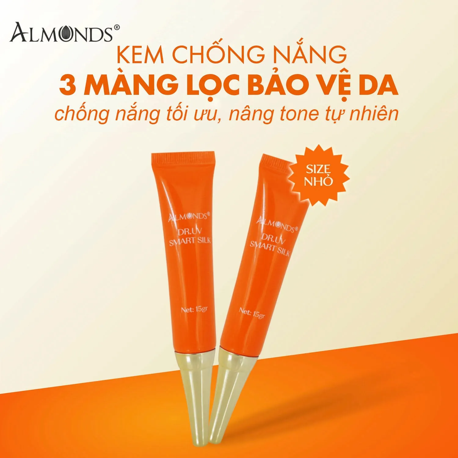 Kem Chống Nắng Almonds Dr.UV Smart Silk SPF 50  Mini 15g