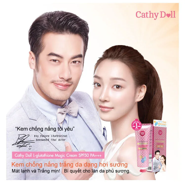 Kem Chống Nắng Trắng Da Cathy Doll L-Glutathione Magic Cream SPF 50  138ml
