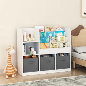 Kids Bookcase and Bookshelf Multifunctional with 3 Collapsible
