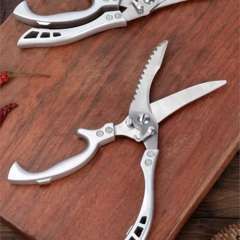 Kitchen Scissors Multifunctional Stainless Steel Food Scissors Chicken Bone Meat Fish Vegetable Cutting Trimming Shears