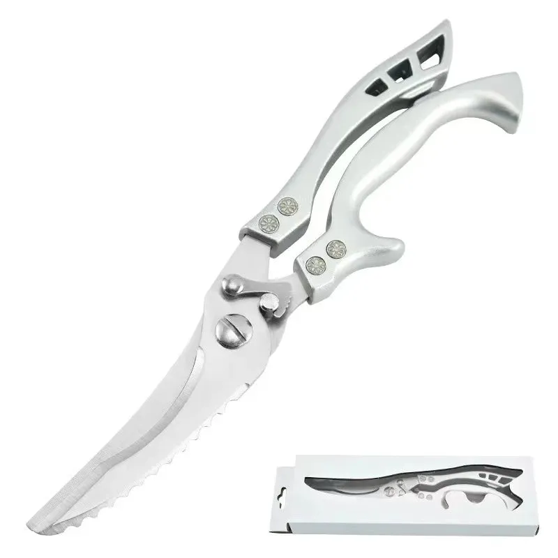 Kitchen Scissors Multifunctional Stainless Steel Food Scissors Chicken Bone Meat Fish Vegetable Cutting Trimming Shears