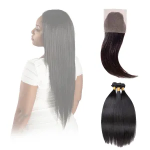 LACE CLOSURE - STRAIGHT  3 BUNDLES(#1B)
