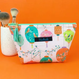 Lanterns Medium Cosmetic Bag. Pale Pink Cosmetic Bags