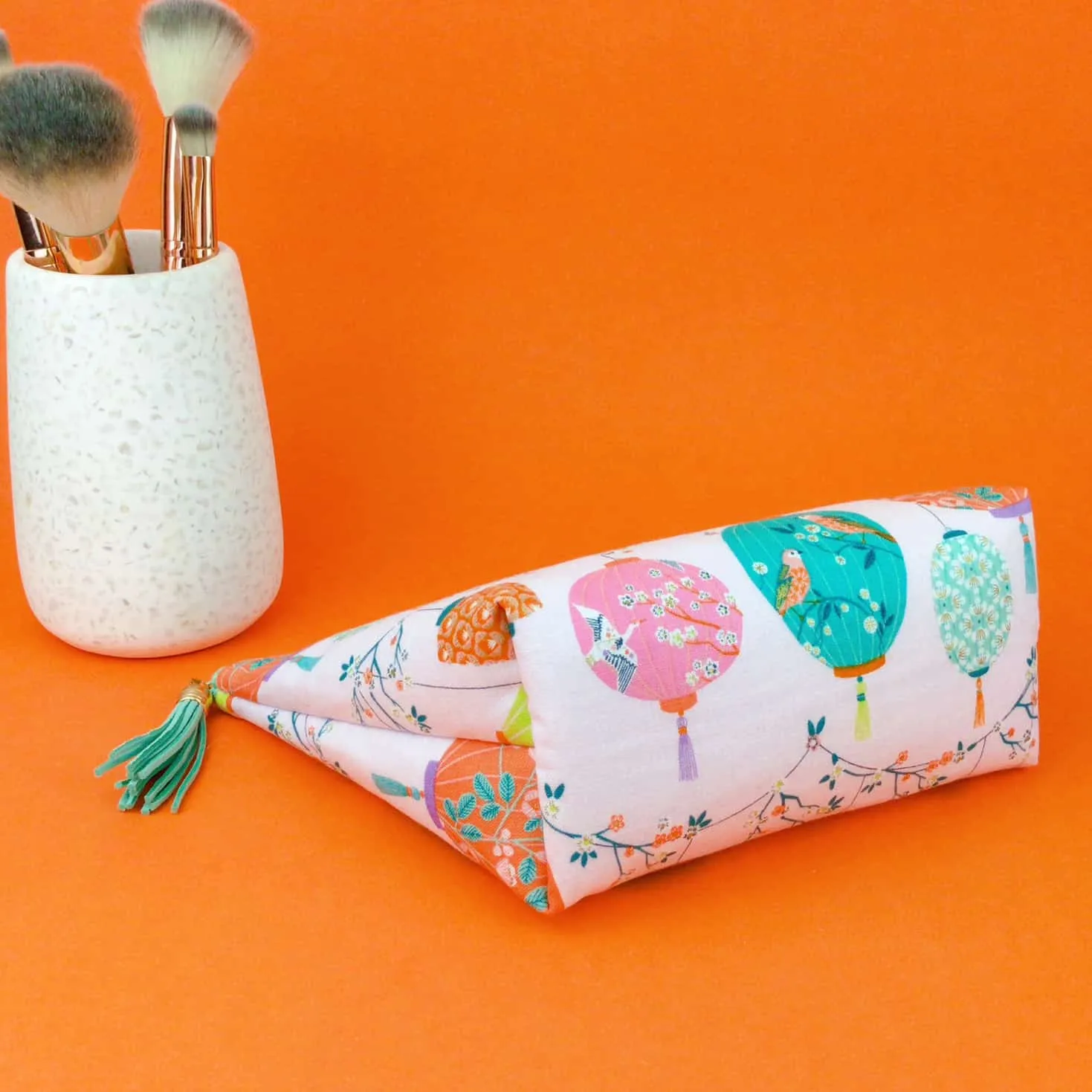 Lanterns Medium Cosmetic Bag. Pale Pink Cosmetic Bags