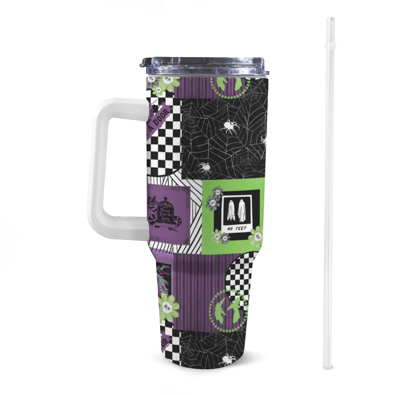 Large Stainless Steel Insulated Travel Flask with Handle – Spooky Edition