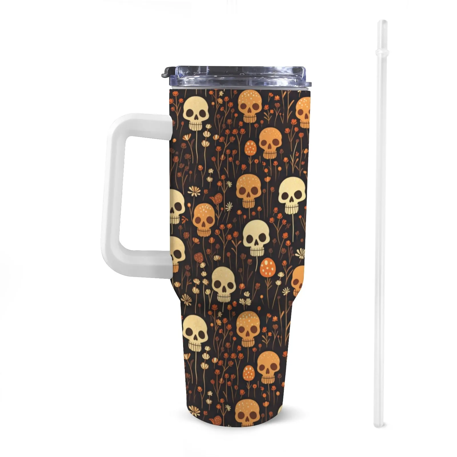 Large Stainless Steel Insulated Travel Flask with Handle – Spooky Edition