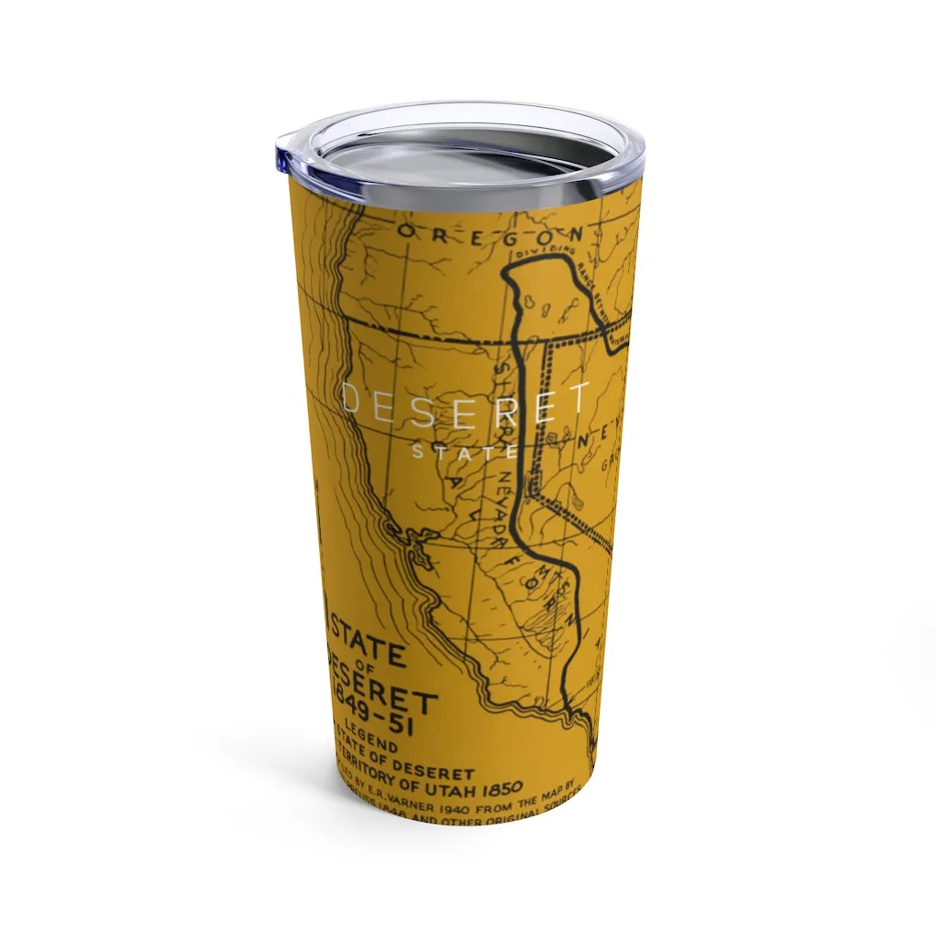 LDS Gift - Utah History of Deseret State - 20oz Tumbler with Lid
