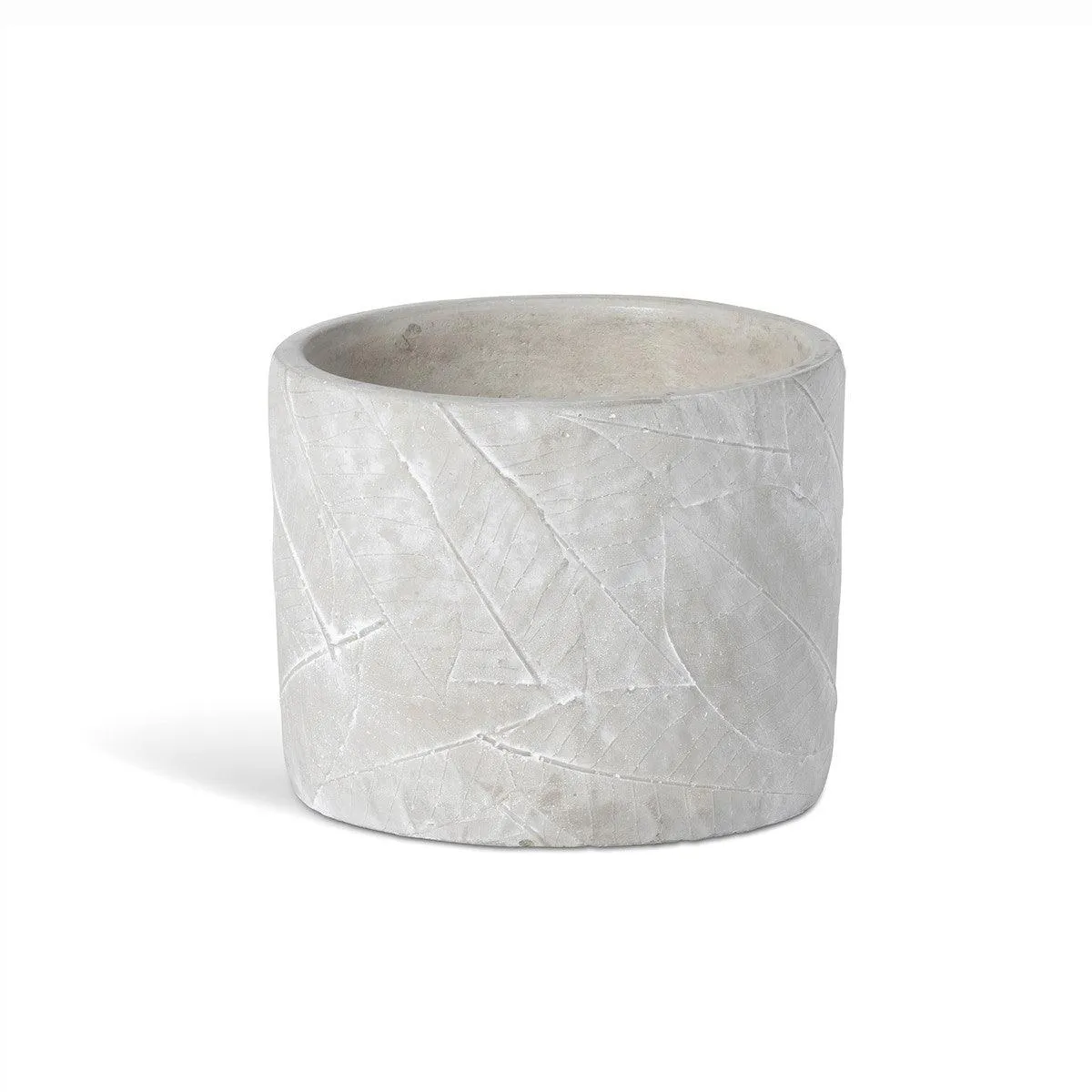 Leaf Embossed Cement Pot, Large