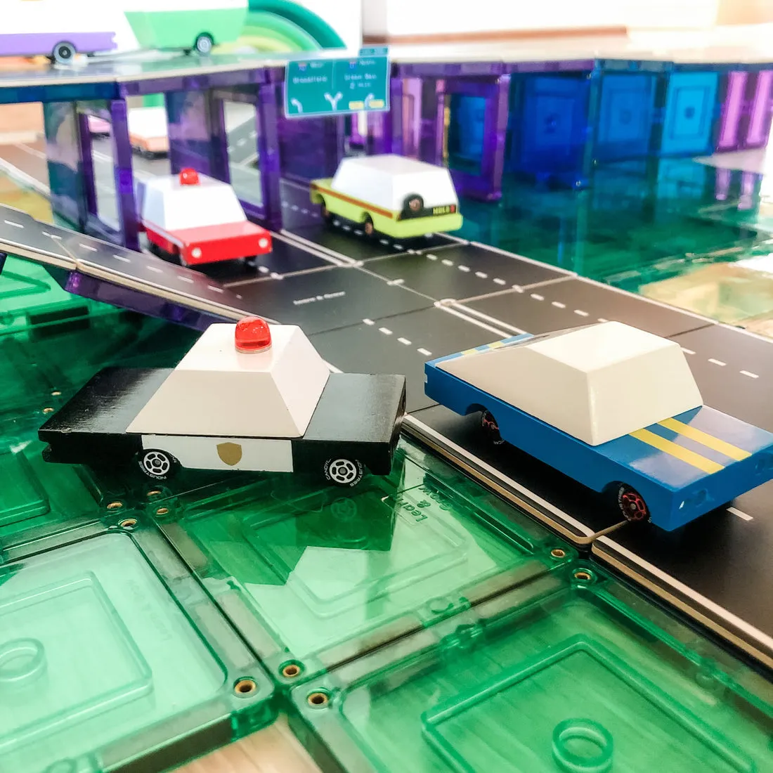 Learn & Grow Magnetic Tile Toppers - Road