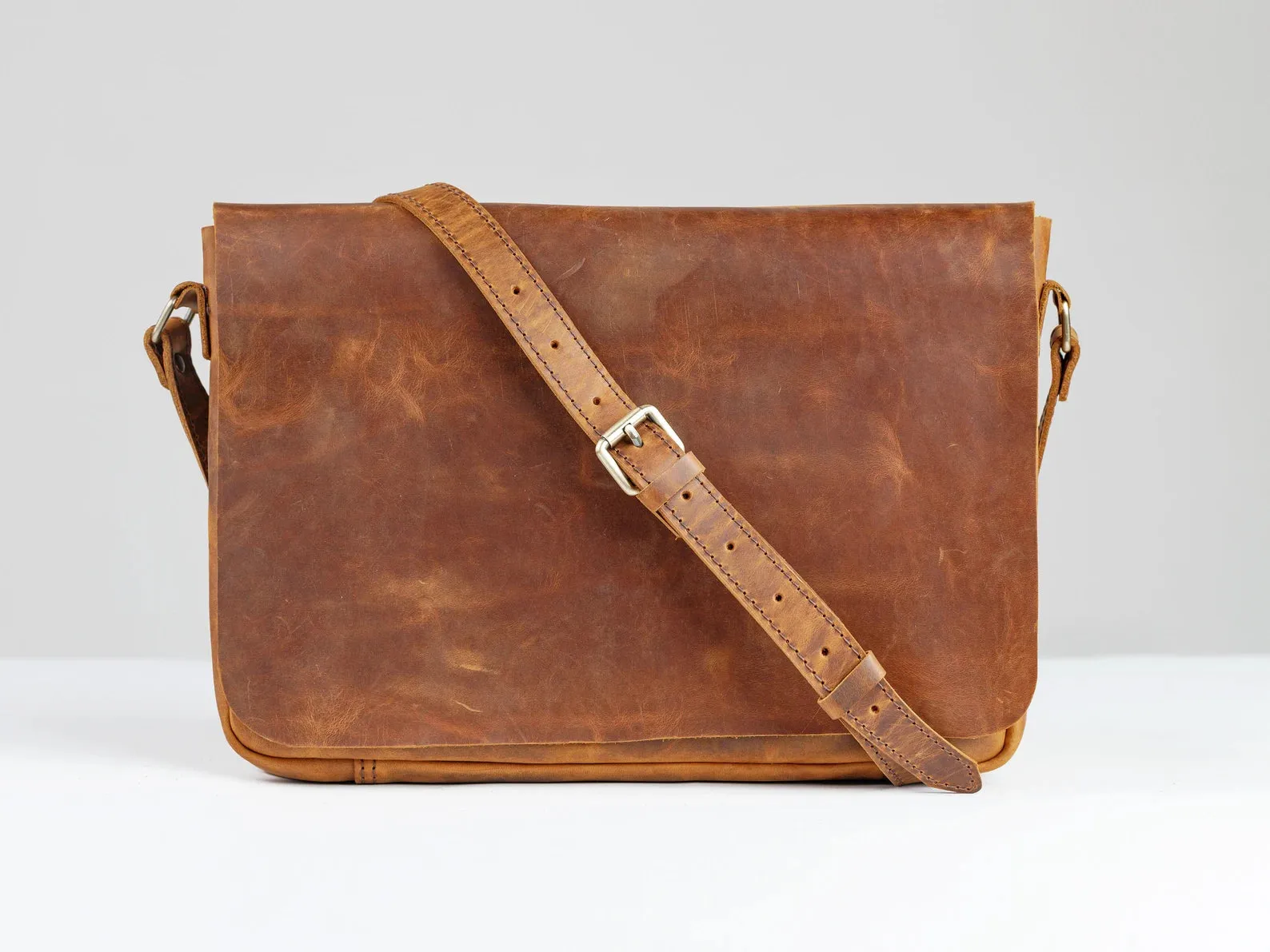 leather messenger bag laptop shoulder bag