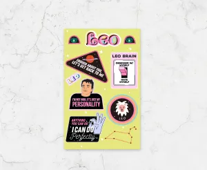 Leo Sticker Sheet (astrology, zodiac, horoscope, funny)