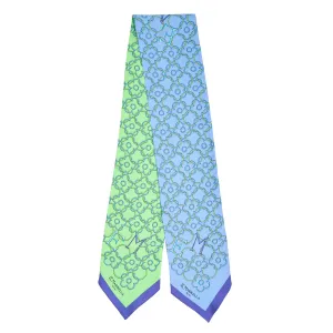 LIGHT BLUE AND GREEN SILK BANDEAU