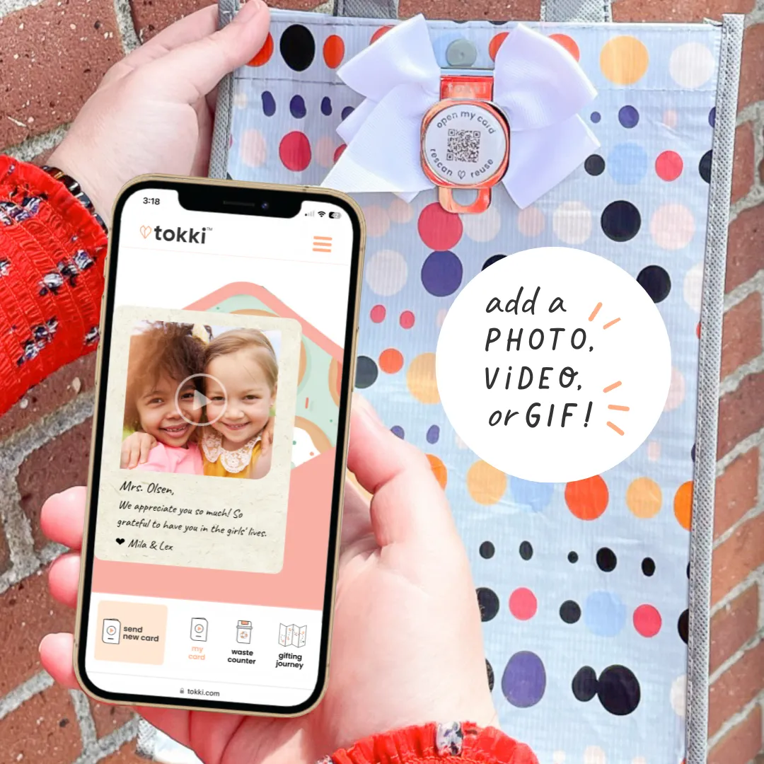 Little Ones Bundle | Reusable Gift Bag   QR Greeting Card Set | 8 Pieces