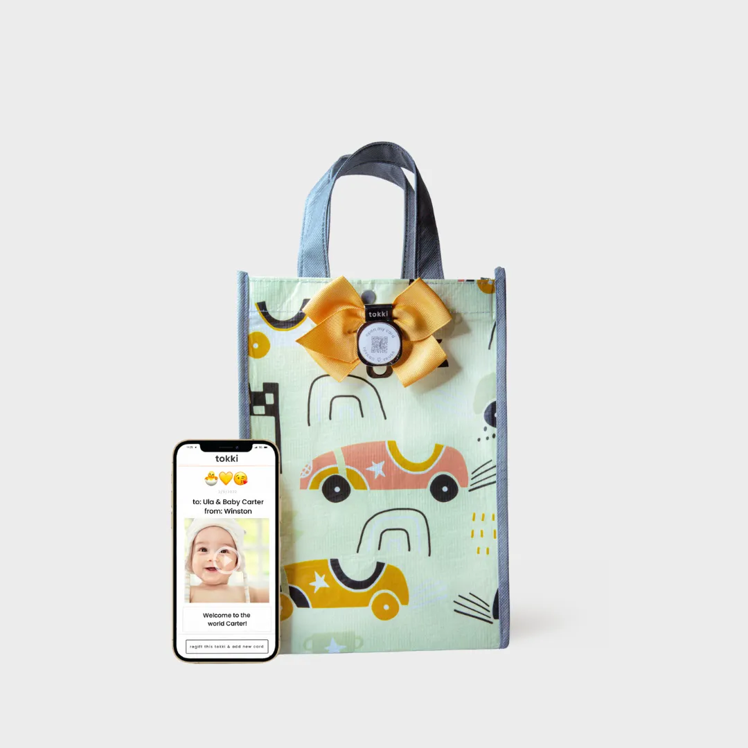 Little Ones Bundle | Reusable Gift Bag   QR Greeting Card Set | 8 Pieces