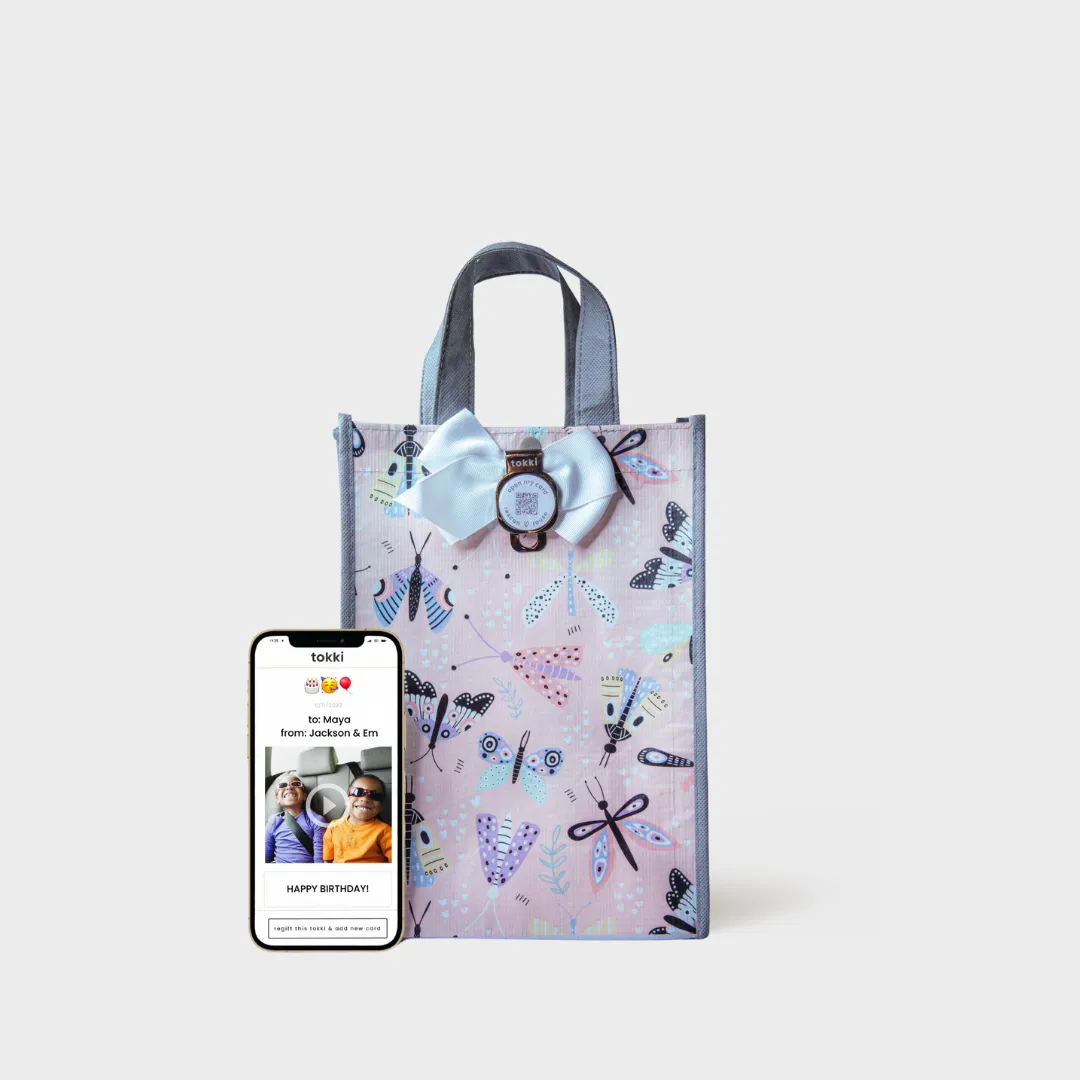 Little Ones Bundle | Reusable Gift Bag   QR Greeting Card Set | 8 Pieces
