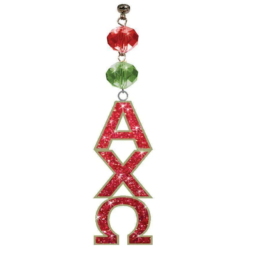 Logo Bling - Alpha Chi Omega - Magnetic Ornament   (Set of 3)