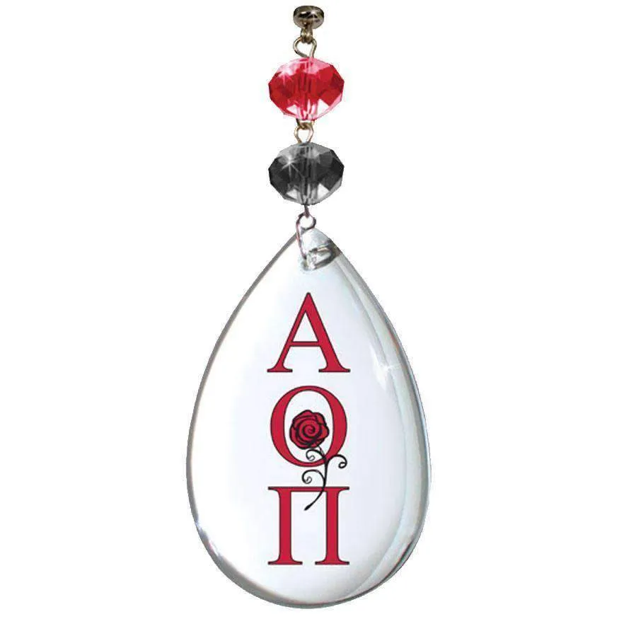 Logo Crystal - Crest- Alpha Omicron Pi -  (Set of 3) MAGNETIC ORNAMENT