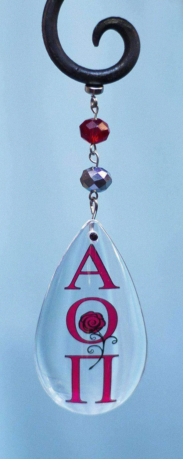 Logo Crystal - Crest- Alpha Omicron Pi -  (Set of 3) MAGNETIC ORNAMENT