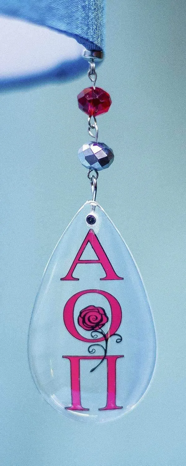 Logo Crystal - Crest- Alpha Omicron Pi -  (Set of 3) MAGNETIC ORNAMENT