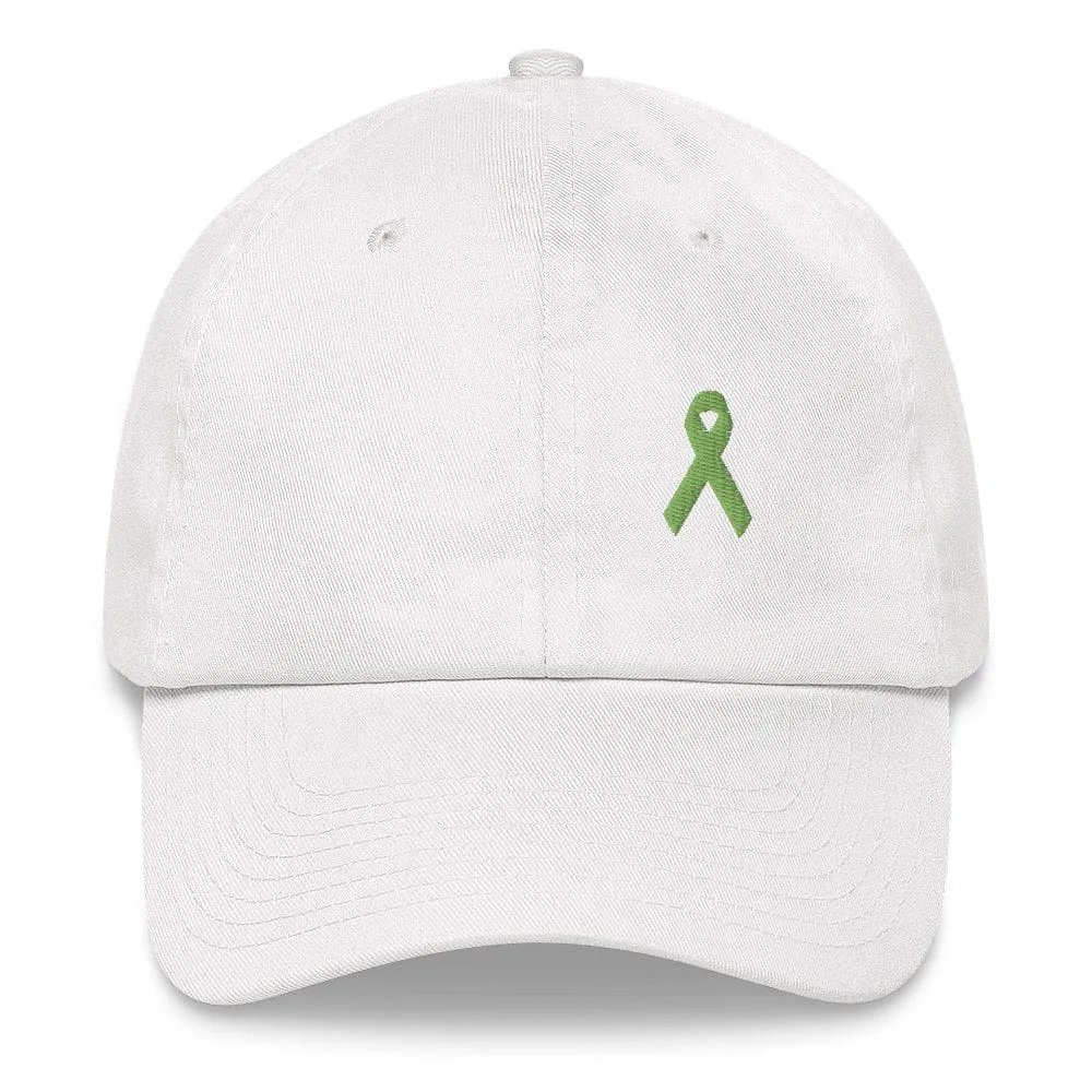 Lymphoma Awareness Adjustable Hat with Green Ribbon