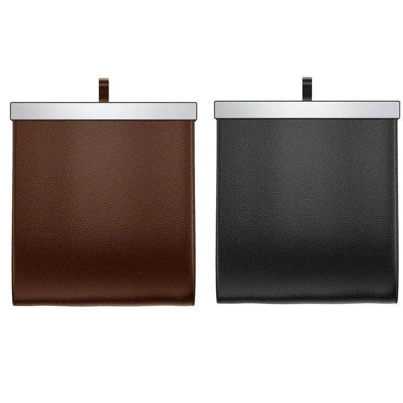 Magnetic Car Garbage Bag with LED Light – Rear Seat Hanging Leather Storage