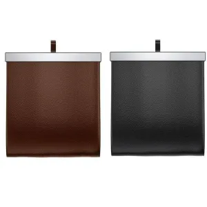 Magnetic Car Garbage Bag with LED Light – Rear Seat Hanging Leather Storage