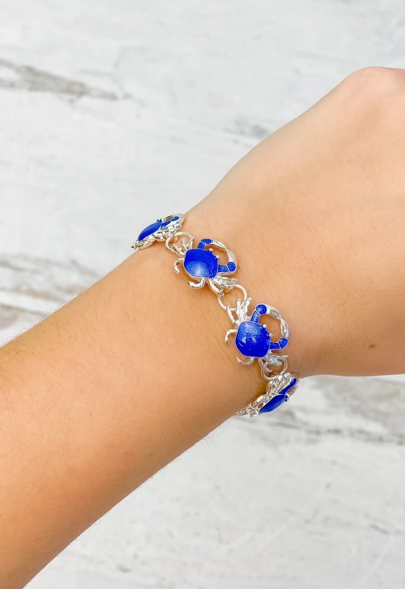 Magnetic Enamel Bracelet - Blue Crab