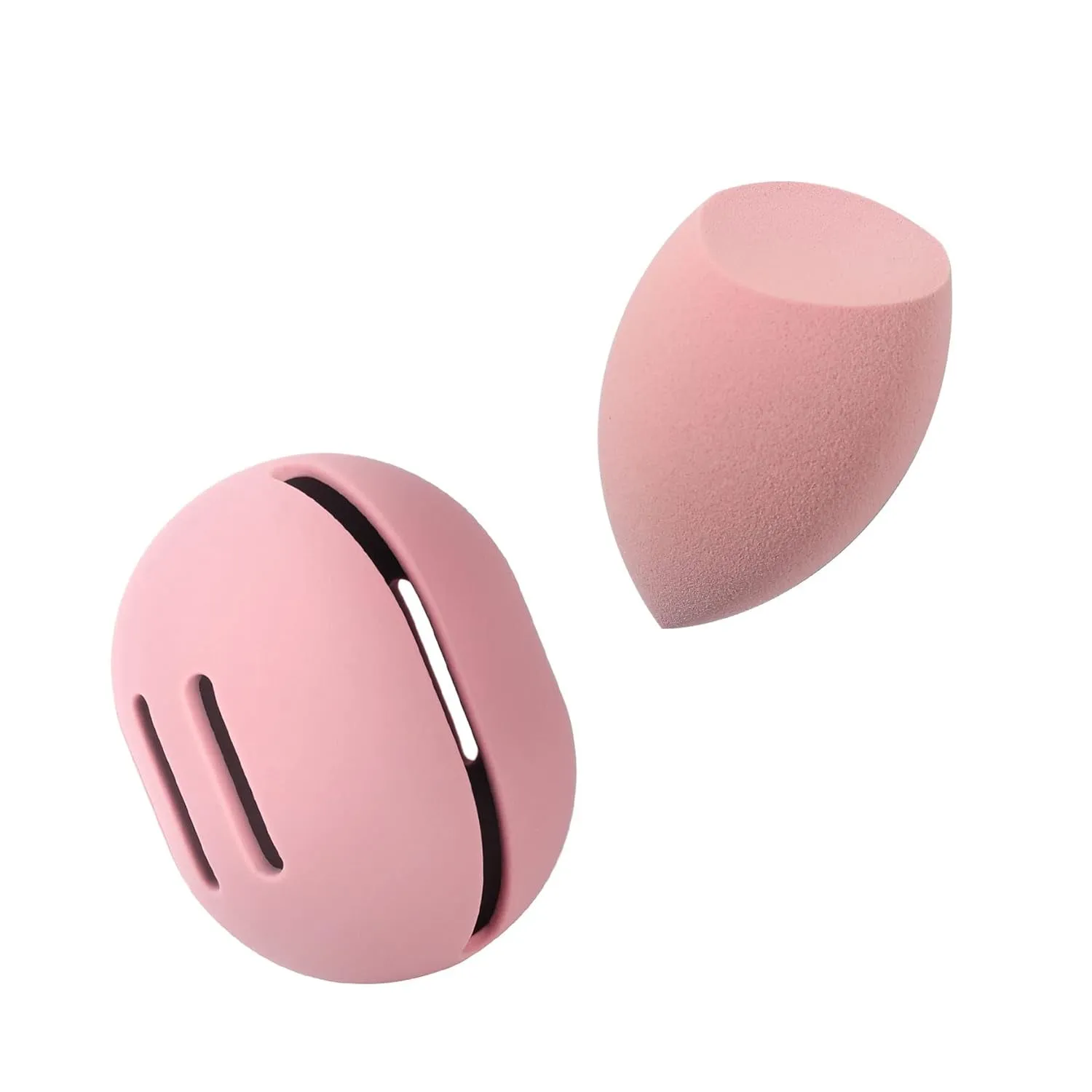 Makeup Sponge Holder – Shatterproof Eco-Friendly Silicone Beauty Make up Blender Case for Travel - Khaki