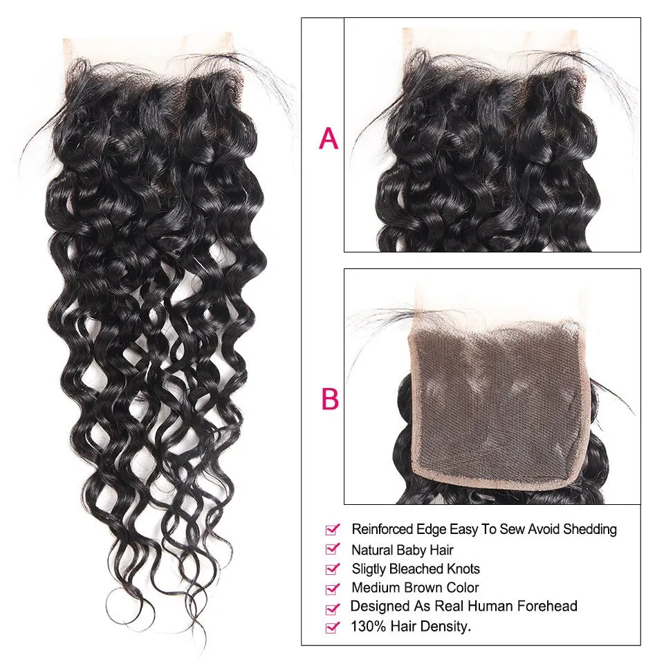 Malaysian Water Wave 4"x4" Lace Closure