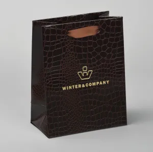 Matching Paper Shopping Bag in Crocodile