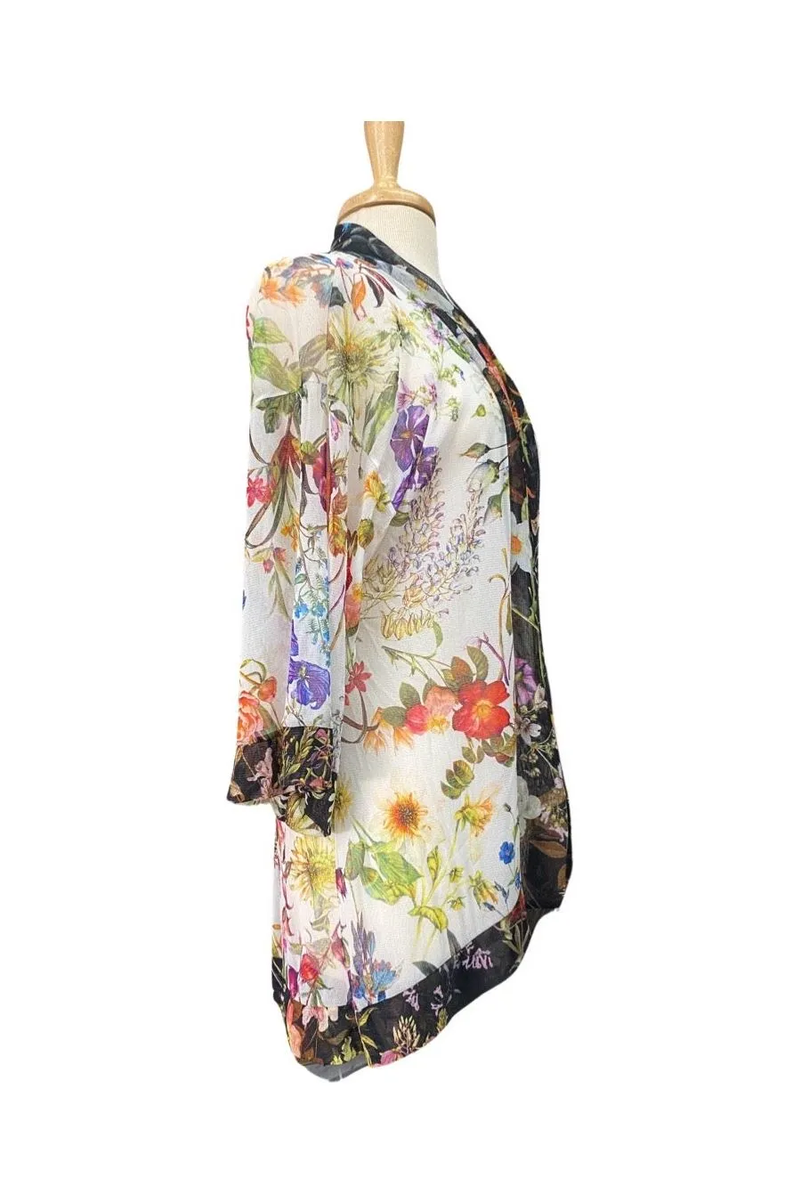 MAYA Print Sheer Kimono Jacket