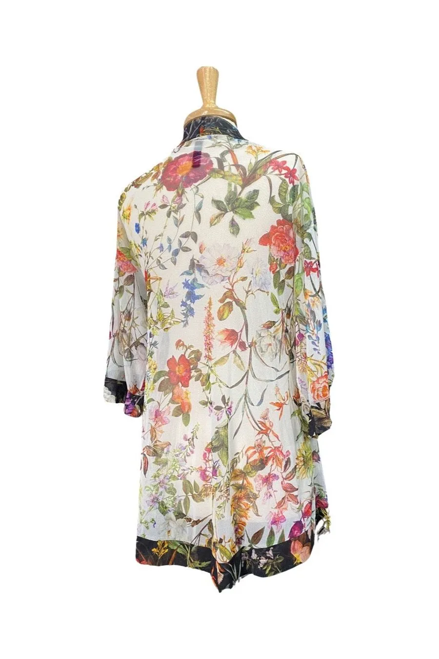 MAYA Print Sheer Kimono Jacket
